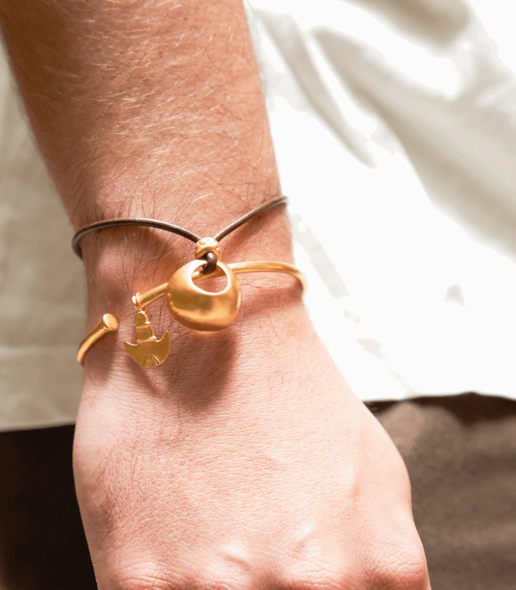 Nariguera Beaded Leather Bracelet - Image 2